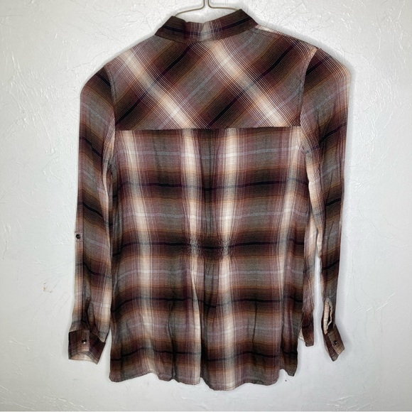 Jessica Simpson ladies button up plaid long sleeve shirt size:xs - Picture 8 of 8